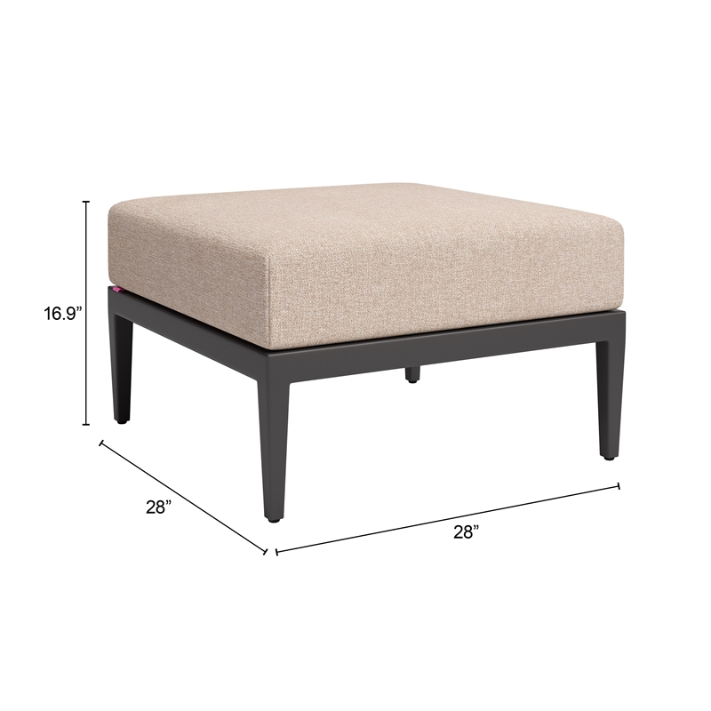 Foret Outdoor Ottoman Black