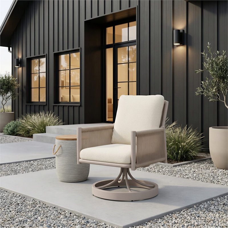 Rivan Swivel Dining Chair Beige