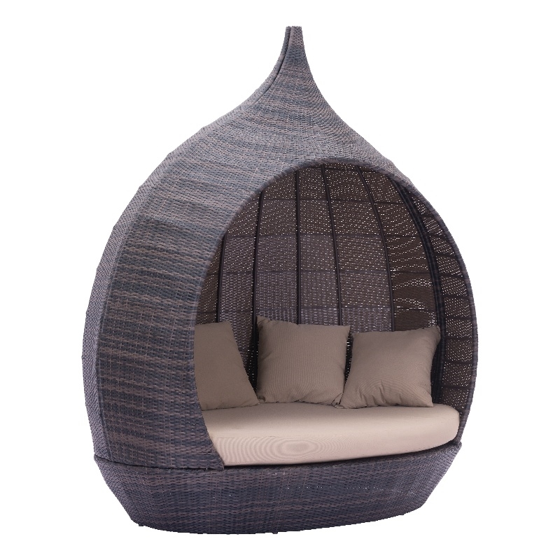 Zuo Martinique Beach Outdoor Aluminum Frame Daybed in Brown