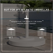 California Umbrella Stainless Steel Cover 50 lbs Base in White