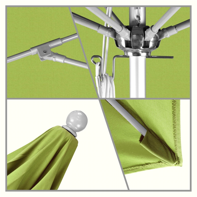 California Umbrella Venture 11' Silver Market Umbrella in Macaw