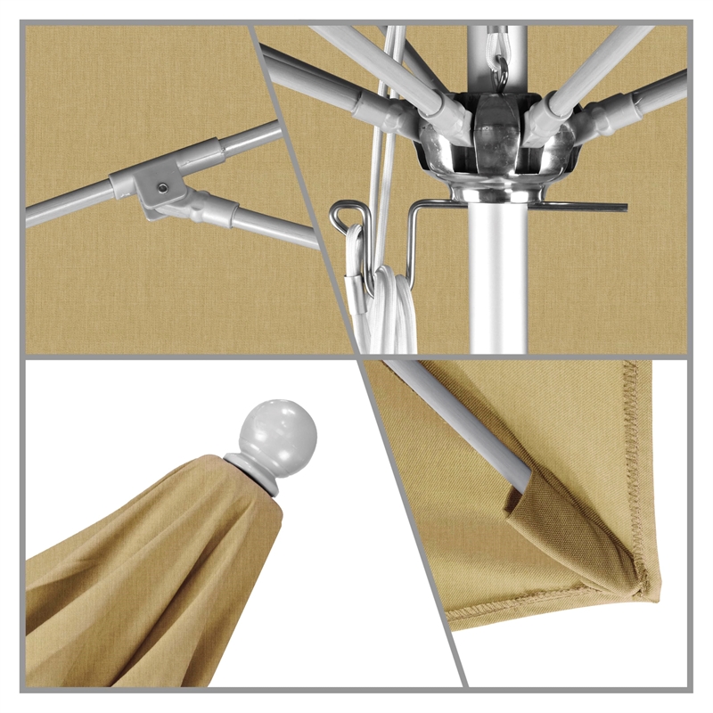 California Umbrella Venture 11' Silver Market Umbrella in Linen