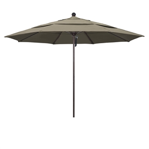 California Umbrella Venture 11' Bronze Market Umbrella in Taupe