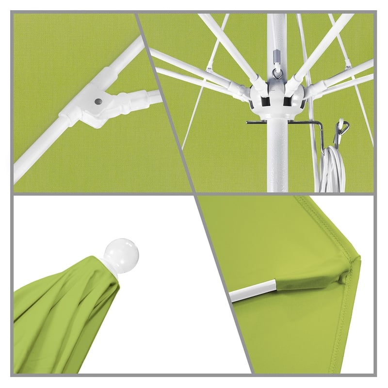 California Umbrella Venture 11' White Market Umbrella in Macaw