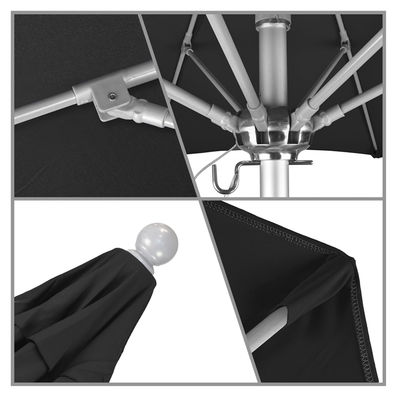California Umbrella Venture 6' Silver Market Umbrella in Black