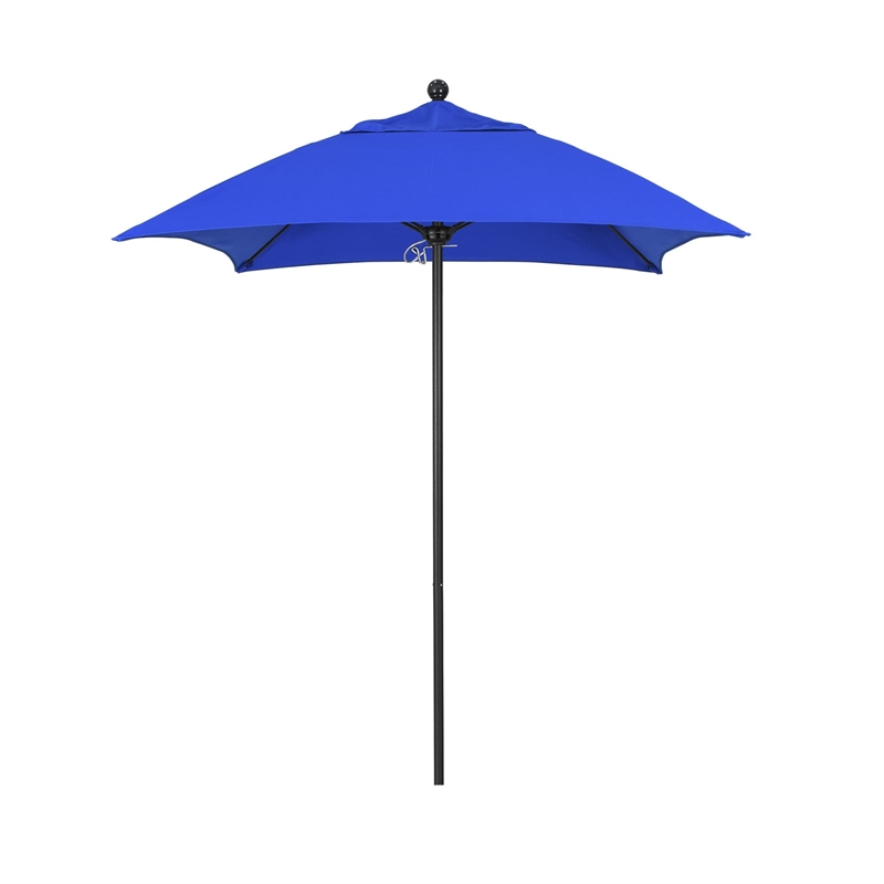 California Umbrella Venture 6' Bronze Market Umbrella in Blue