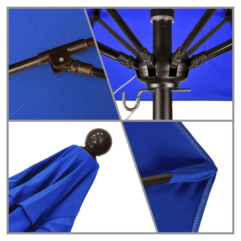California Umbrella Venture 6' Bronze Market Umbrella in Blue