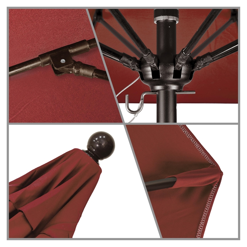 California Umbrella Venture 6' Bronze Market Umbrella in Jockey Red
