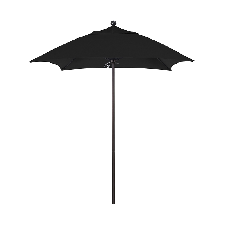 California Umbrella Venture 6' Bronze Market Umbrella in Black