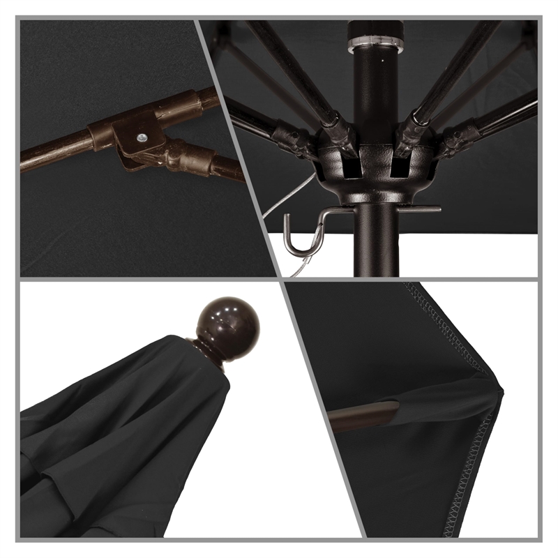California Umbrella Venture 6' Bronze Market Umbrella in Black