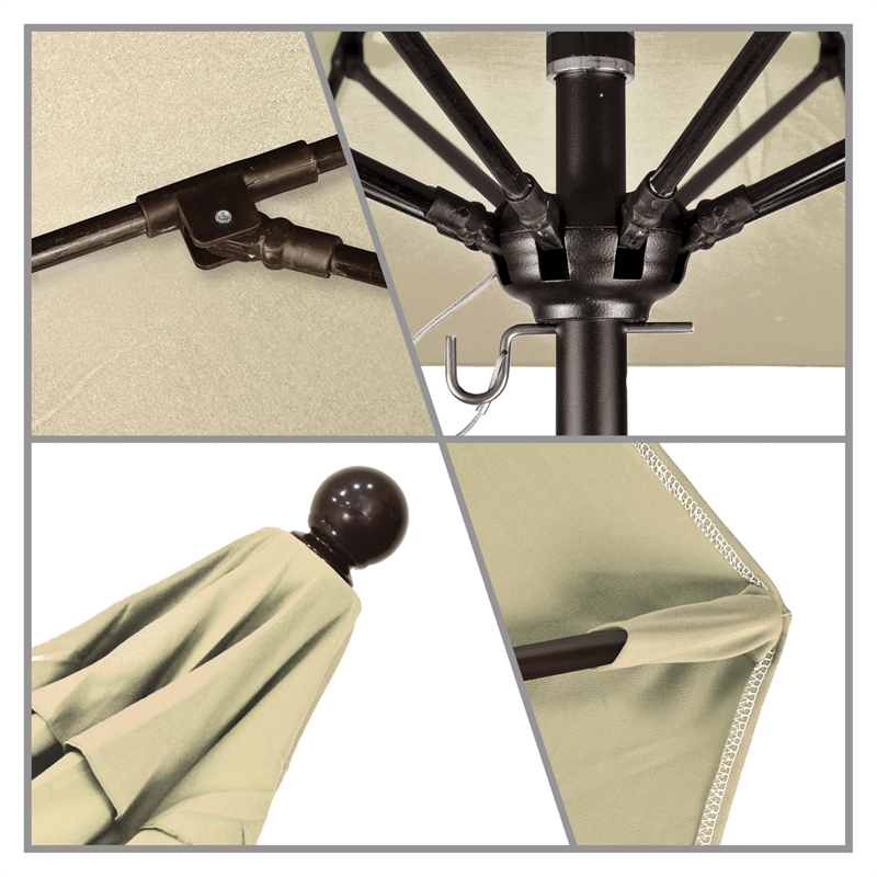 California Umbrella Venture 6' Bronze Market Umbrella in Beige