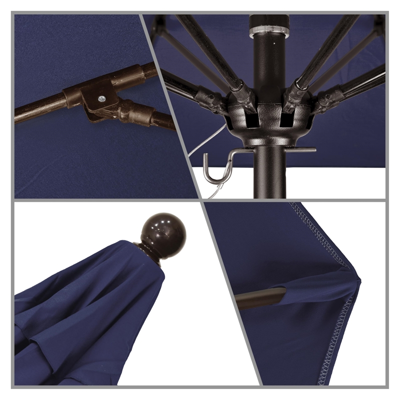 California Umbrella Venture 6' Bronze Market Umbrella in Navy