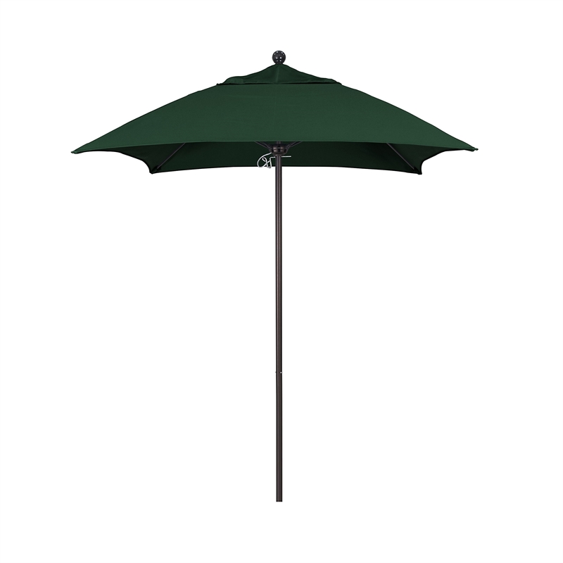 California Umbrella Venture 6' Bronze Market Umbrella in Green