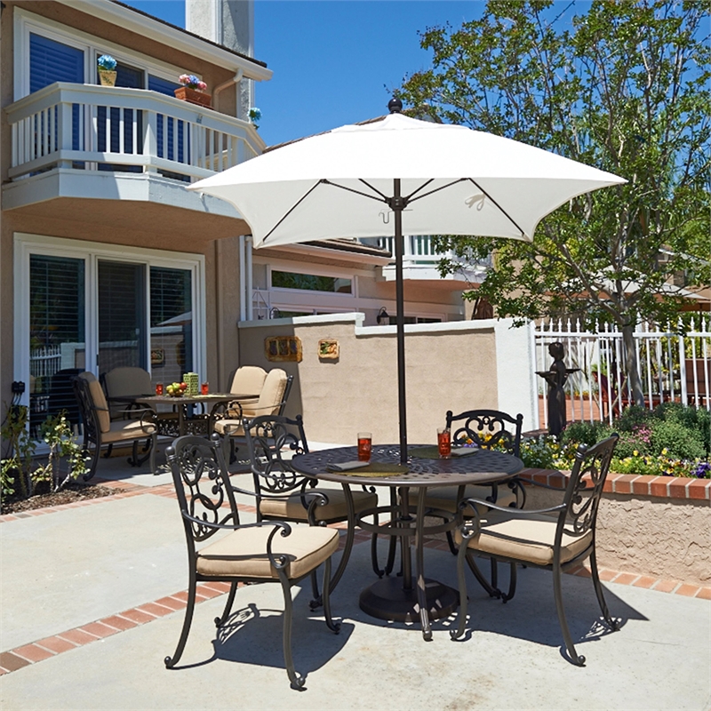 California Umbrella Venture 6' Bronze Market Umbrella in Green