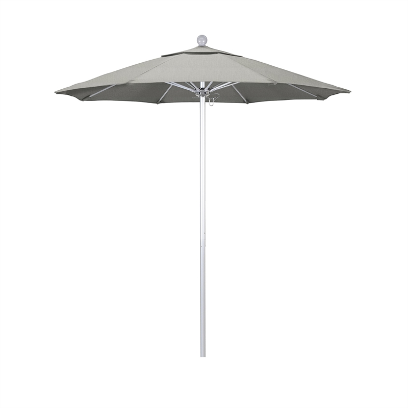 California Umbrella Venture 7.5' Silver Market Umbrella in Granite