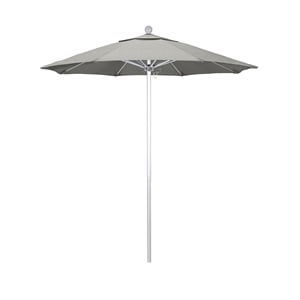 California Umbrella Venture 7.5' Silver Market Umbrella in Granite