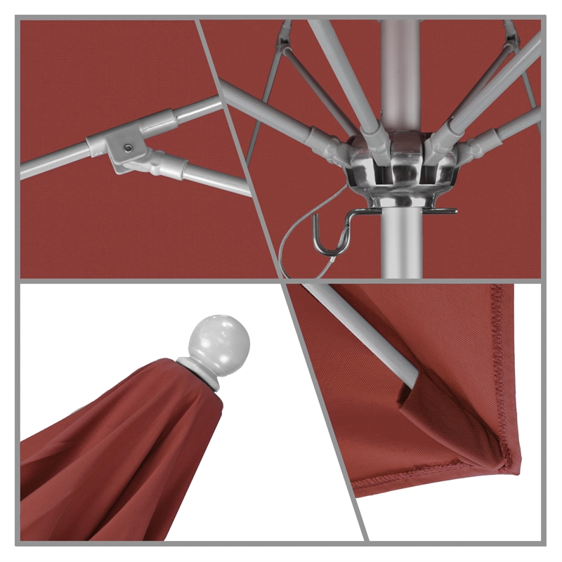 California Umbrella Venture 7.5' Silver Market Umbrella in Henna