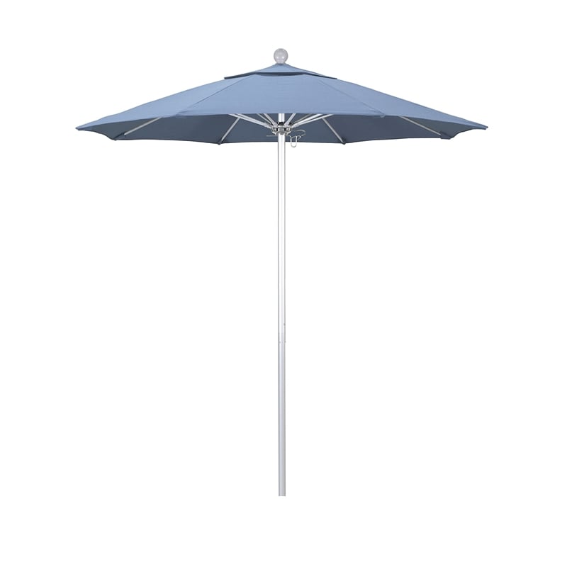 California Umbrella Venture 7.5' Silver Market Umbrella in Wheat