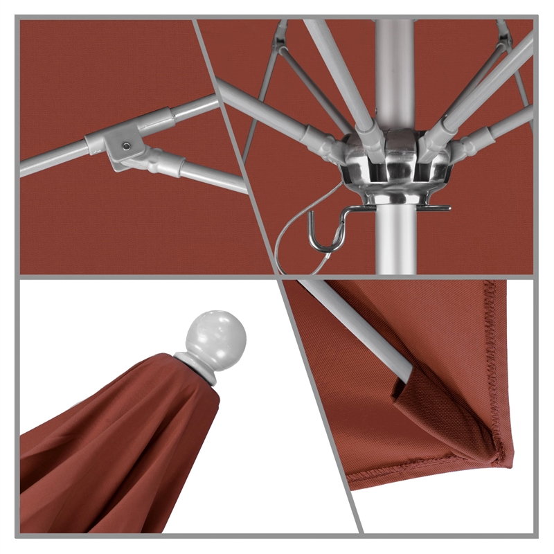 California Umbrella Venture 7.5' Silver Market Umbrella in Terracotta