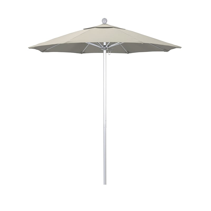 California Umbrella Venture 7.5' Silver Market Umbrella in Red