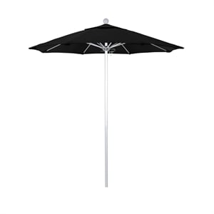 California Umbrella Venture 7.5' Silver Market Umbrella in Black
