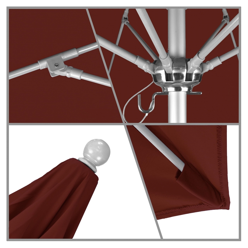 California Umbrella Venture 7.5' Silver Market Umbrella in Terracotta