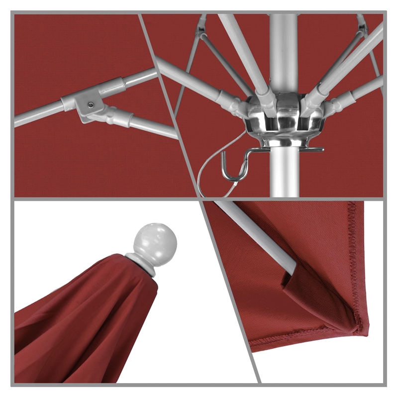 California Umbrella Venture 7.5' Silver Market Umbrella in Red