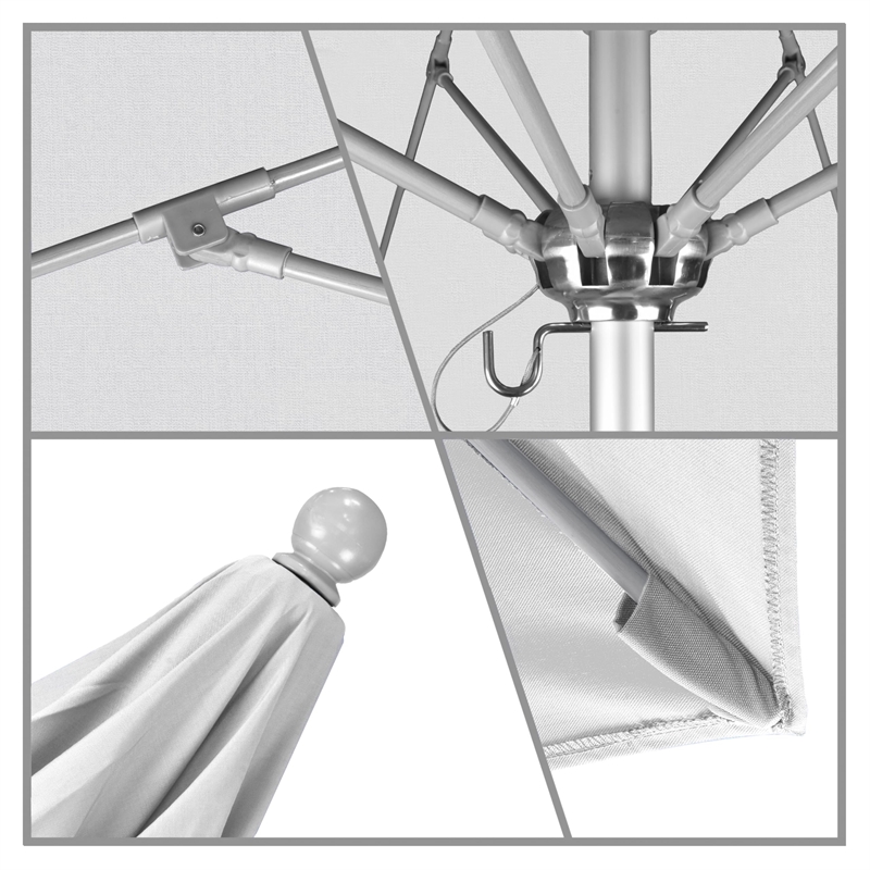 California Umbrella Venture 7.5' Silver Market Umbrella in Natural