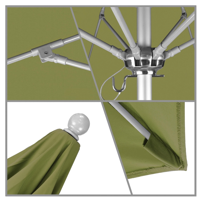 California Umbrella Venture 7.5' Silver Market Umbrella in Ginkgo