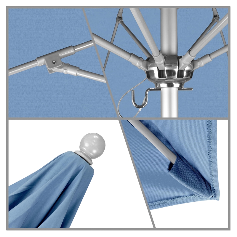 California Umbrella Venture 7.5' Silver Market Umbrella in Capri