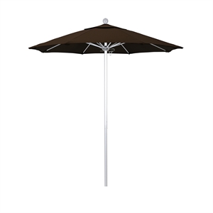 California Umbrella Venture 7.5' Silver Market Umbrella in Mocha