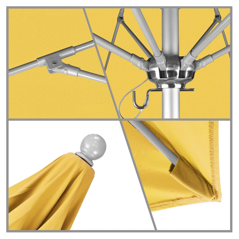 California Umbrella Venture 7.5' Silver Market Umbrella in Yellow