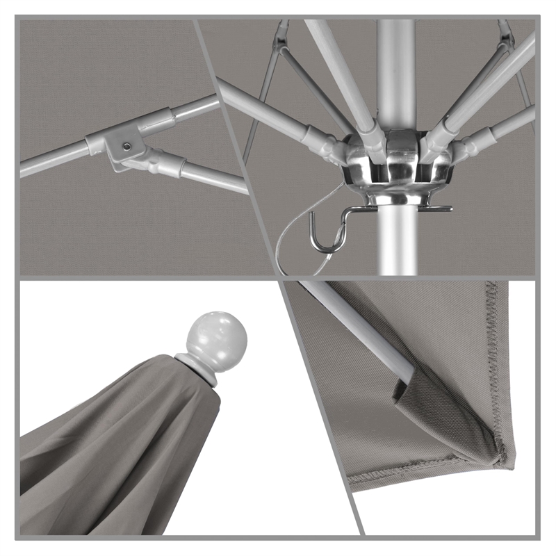 California Umbrella Venture 7.5' Silver Market Umbrella in Taupe