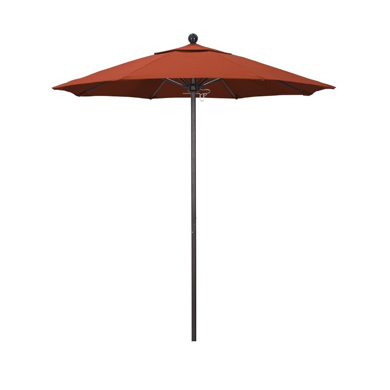 California Umbrella Venture 7.5' Bronze Market Umbrella in Sunset