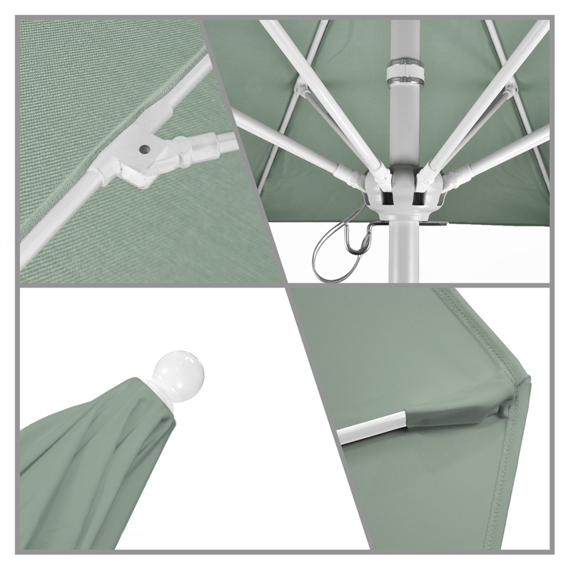 California Umbrella Venture 7.5' White Market Umbrella in Mist