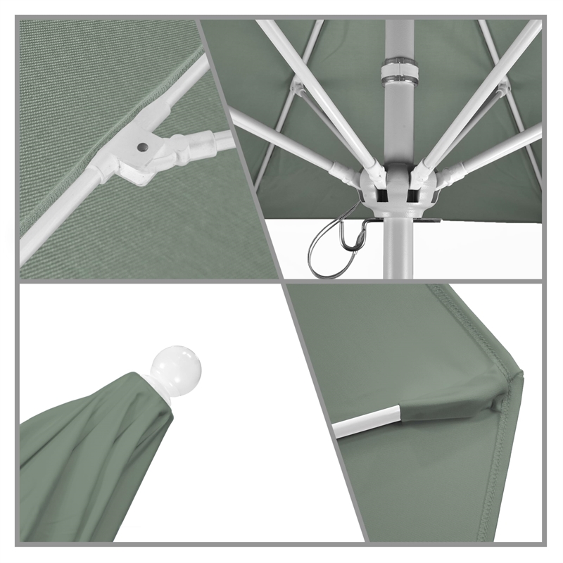 California Umbrella Venture 7.5' White Market Umbrella in Spa