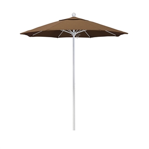 California Umbrella Venture 7.5' White Market Umbrella in Canvas Teak