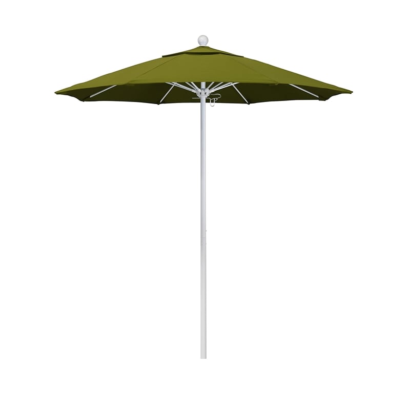 California Umbrella Venture 7.5' White Market Umbrella in Ginkgo