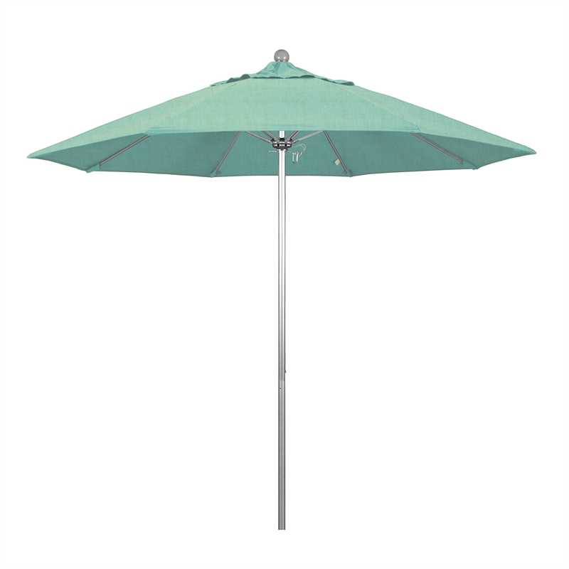 California Umbrella Venture 9' Silver Market Umbrella in Mist