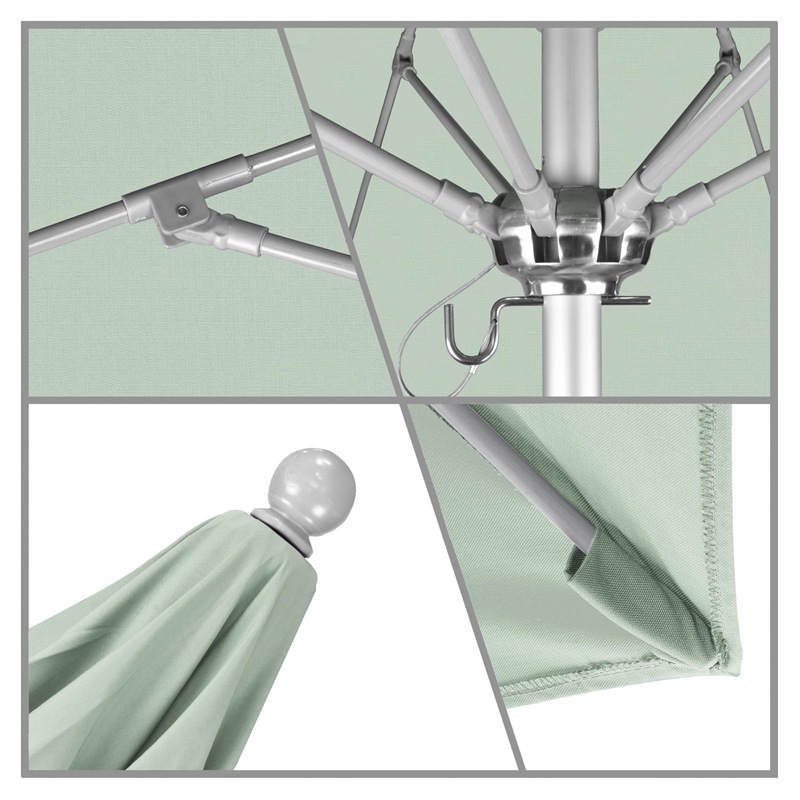 California Umbrella Venture 9' Silver Market Umbrella in Mist