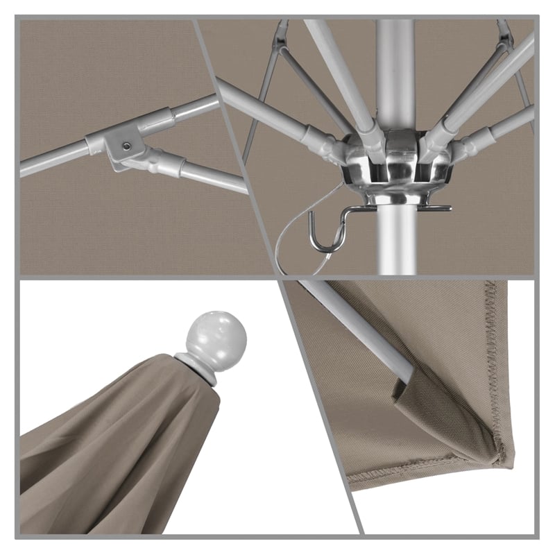 California Umbrella Venture 9' Silver Market Umbrella in Dove