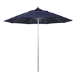 California Umbrella Venture 9' Silver Market Umbrella in Navy Blue