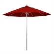 California Umbrella Venture 9' Silver Market Umbrella in Red