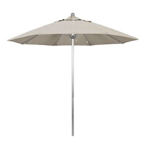 California Umbrella Venture 9' Silver Market Umbrella in Granite