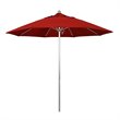California Umbrella Venture 9' Silver Market Umbrella in Red