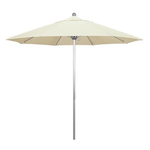 California Umbrella Venture 9' Silver Market Umbrella in Canvas
