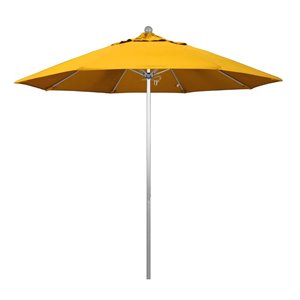 California Umbrella Venture 9' Silver Market Umbrella in Yellow