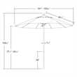 California Umbrella Venture 9' Bronze Market Umbrella in Mist