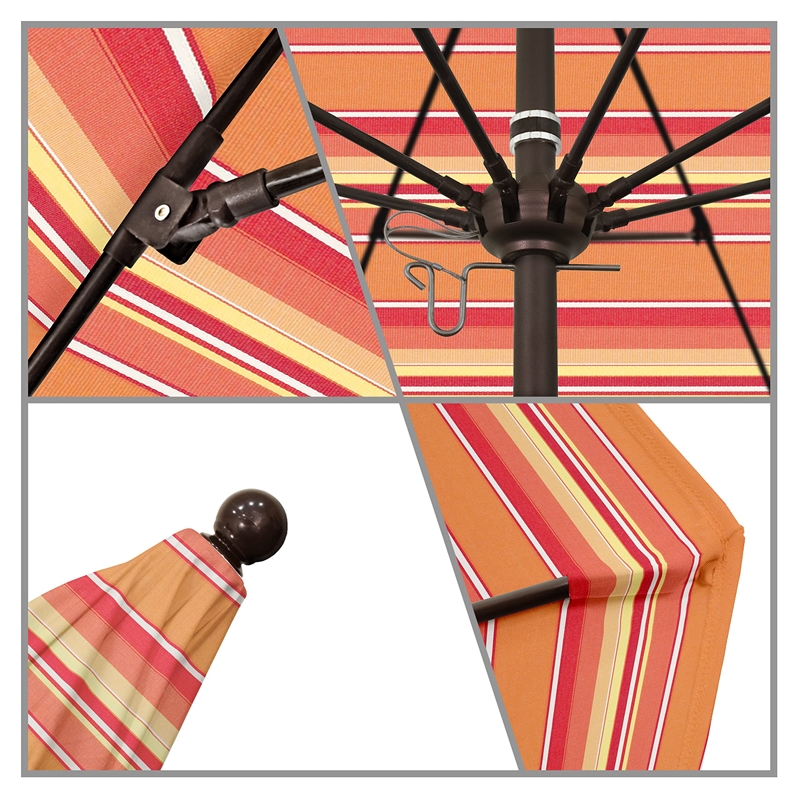 California Umbrella Venture 9' Bronze Market Umbrella in Dolce Mango