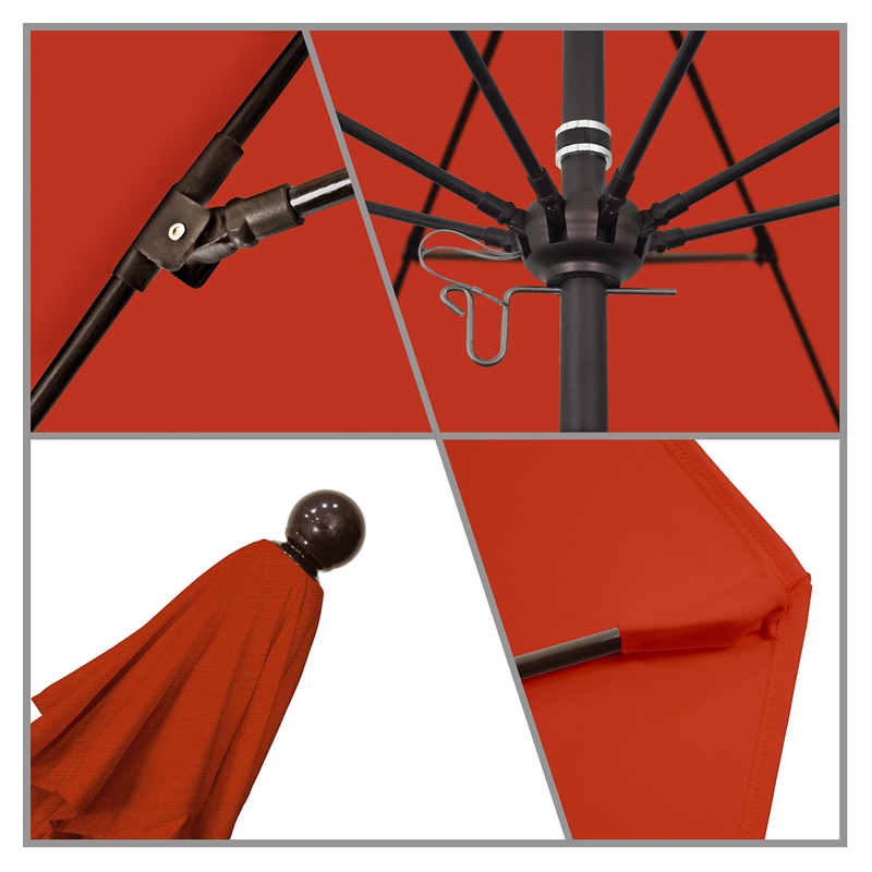 California Umbrella Venture 9' Bronze Market Umbrella in Sunset